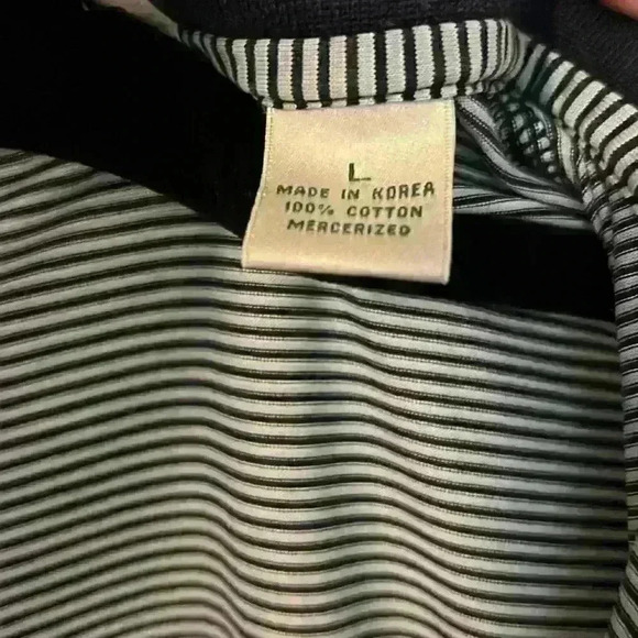 Men’s polo blue stripes size large - Picture 4 of 5